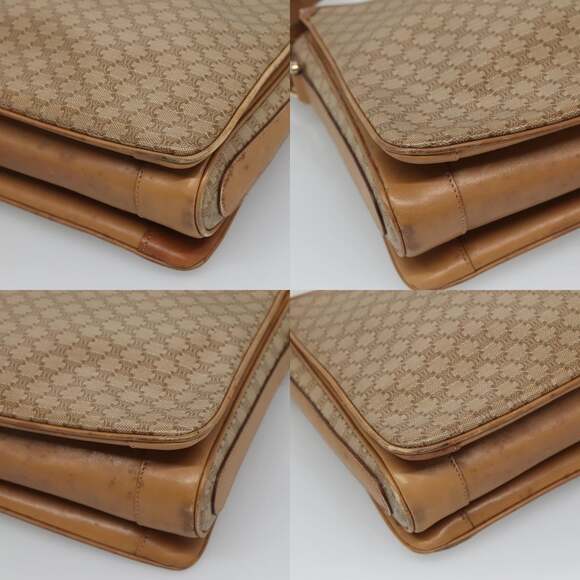 CELINE Macadam Canvas Shoulder Bag Pvc Beige Gold - Picture 10 of 13